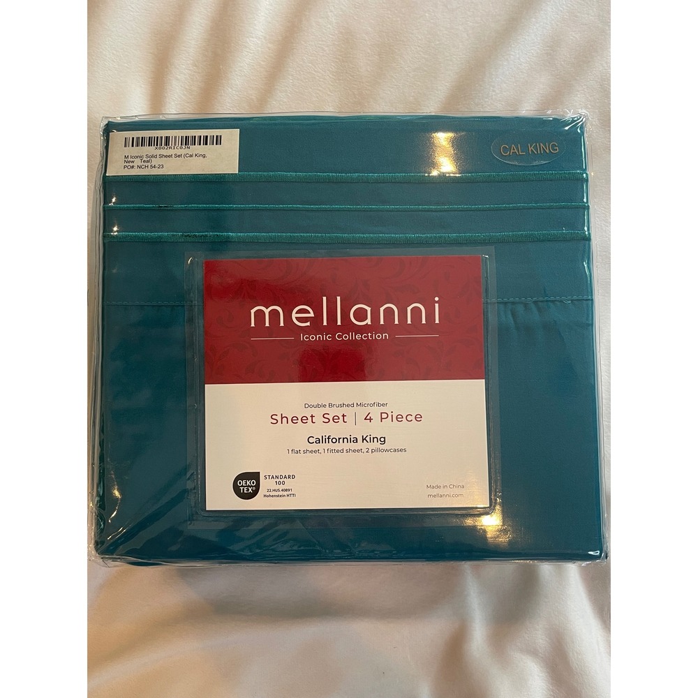 Mellanni Iconic Collection Teal California King 4 Piece Microfiber Sheet Set NEW